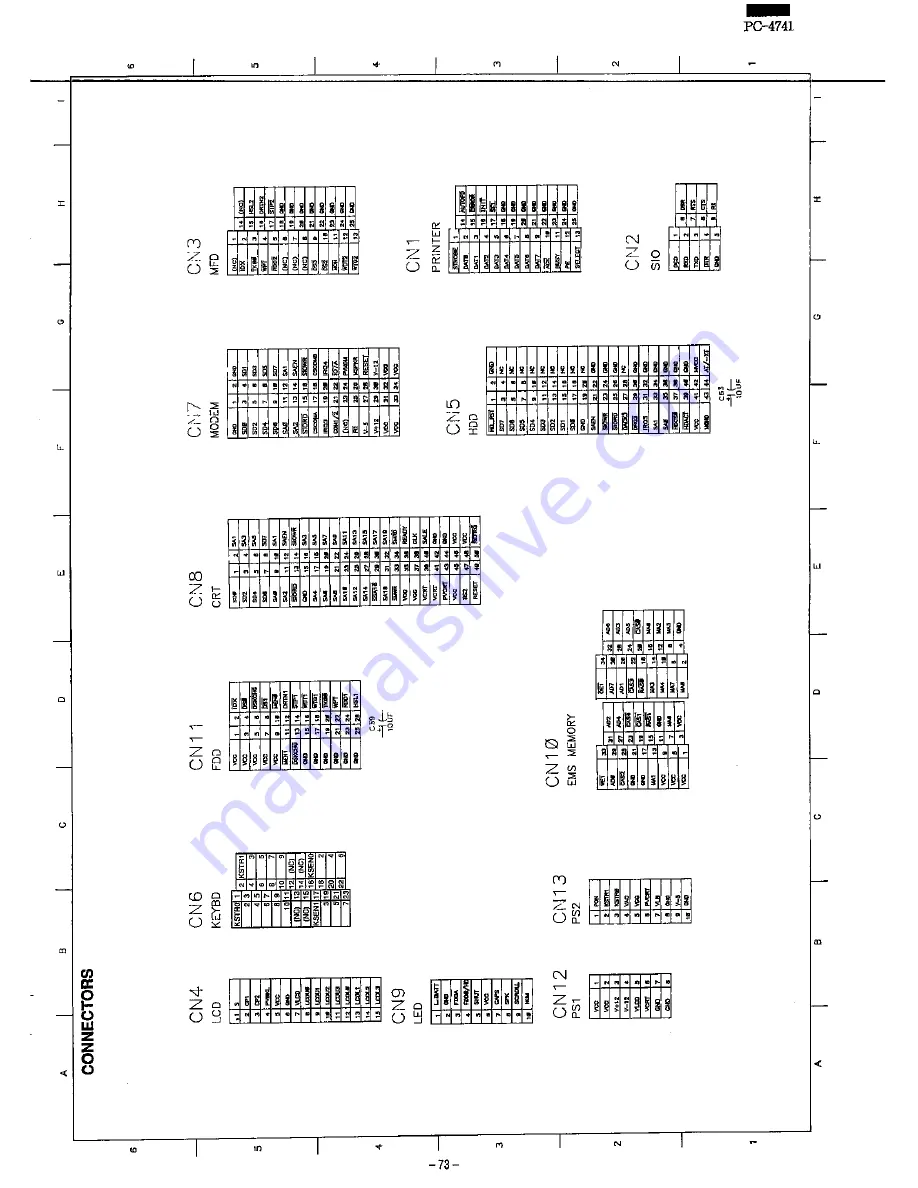 Sharp PC-4702 Service Manual Download Page 74