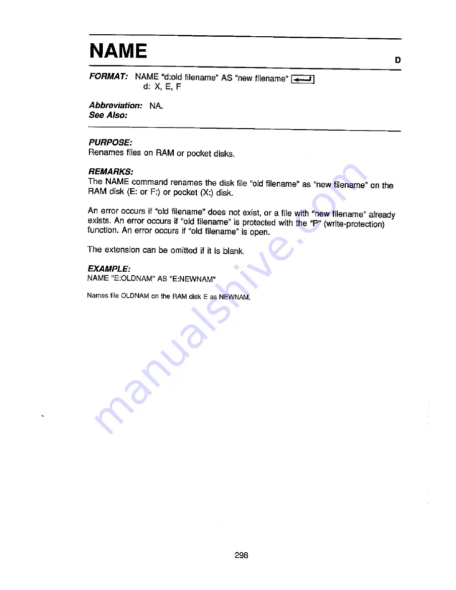 Sharp PC-E500 Operation Manual Download Page 304