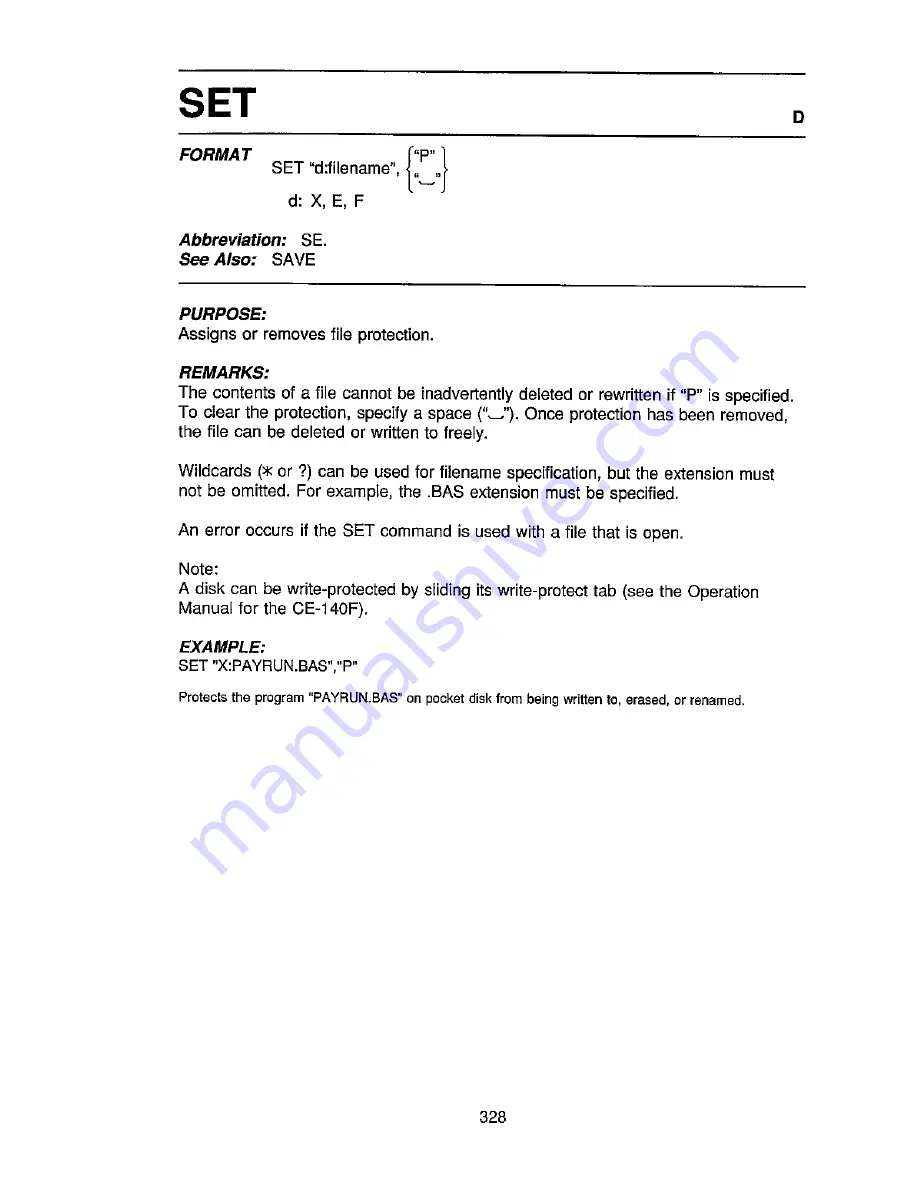 Sharp PC-E500 Operation Manual Download Page 334