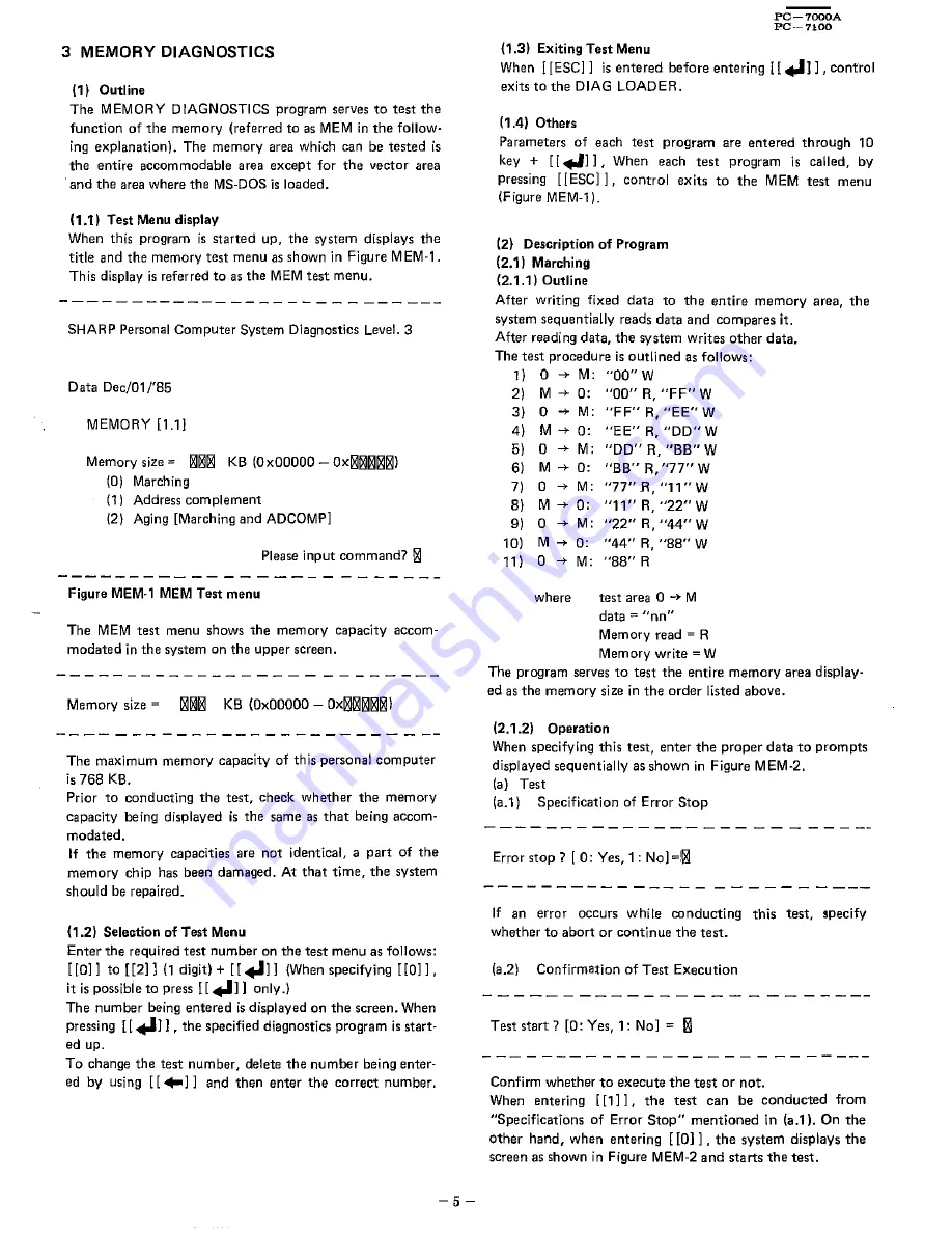 Sharp PC7000A Service Manual Download Page 7