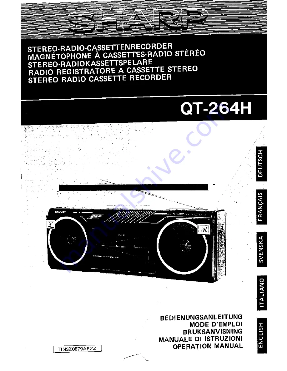 Sharp QT-264H Operation Manual Download Page 1