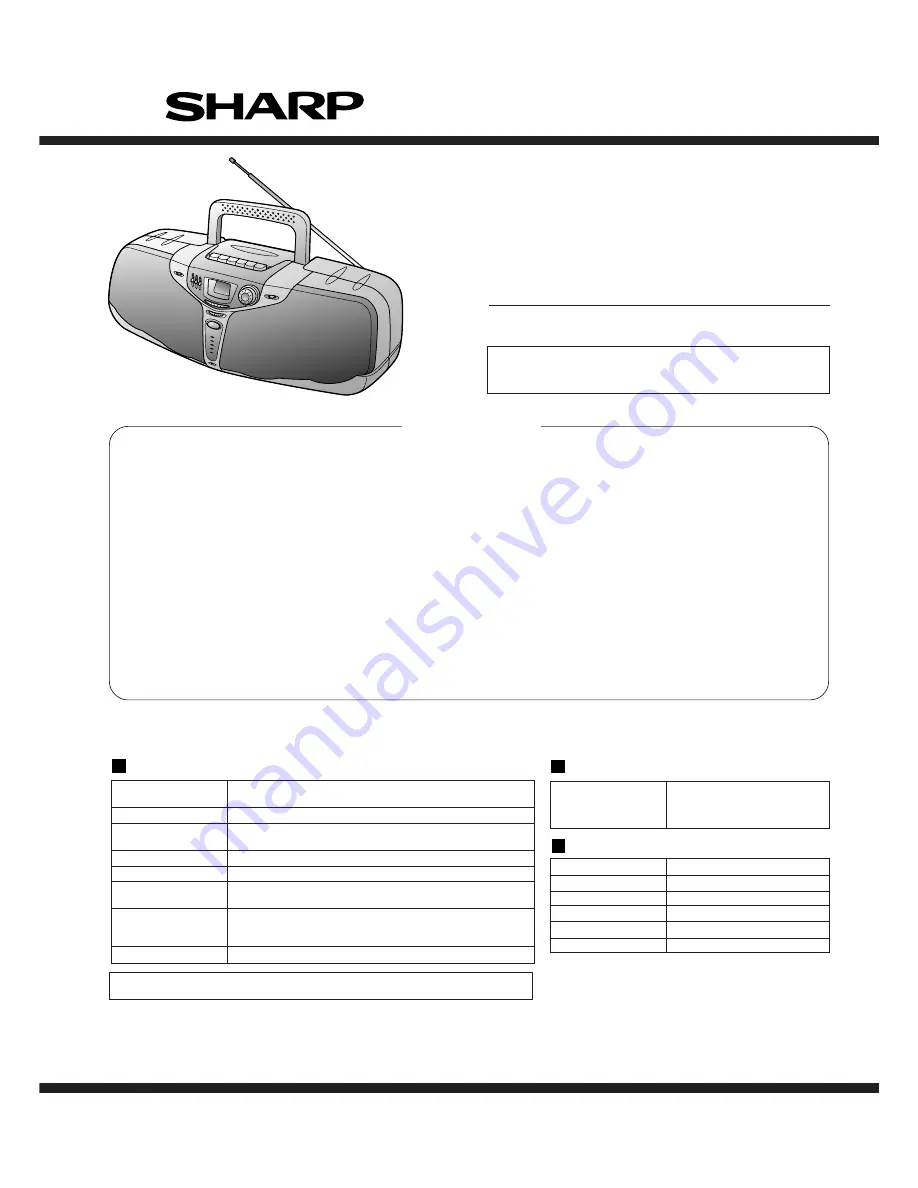 Sharp QT-90W Service Manual Download Page 1