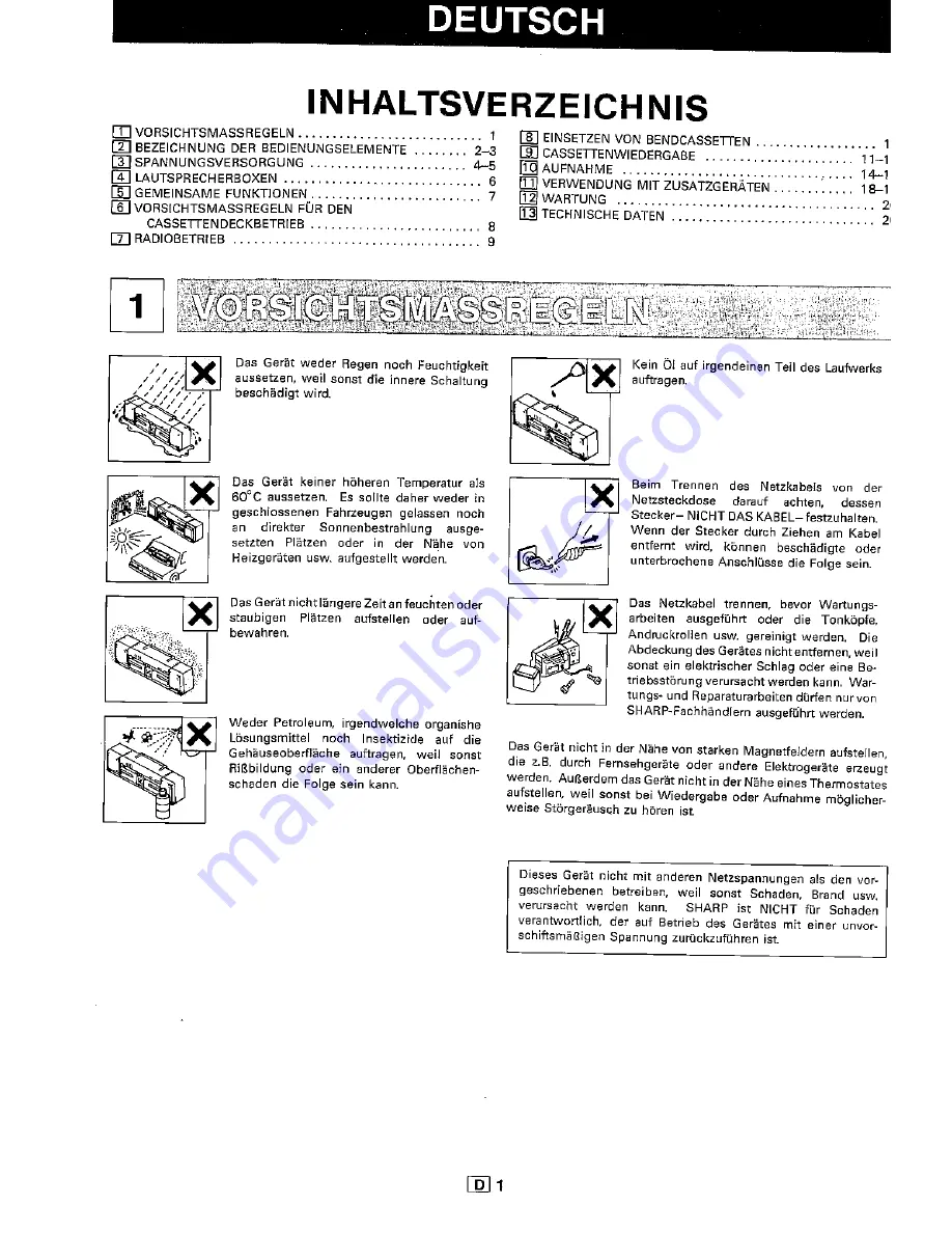 Sharp QT-95H Скачать руководство пользователя страница 4