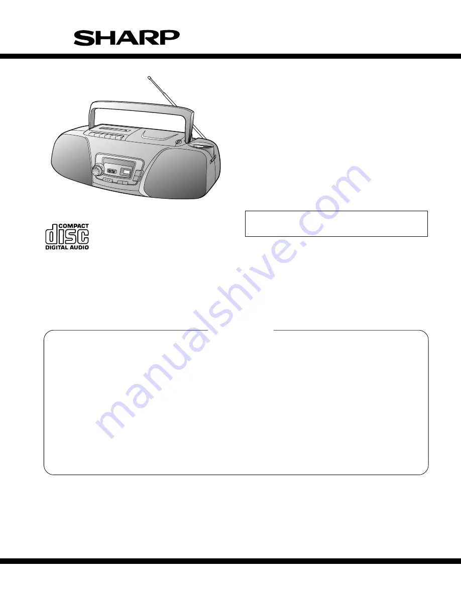 Sharp QT-CD111 Service Manual Download Page 1