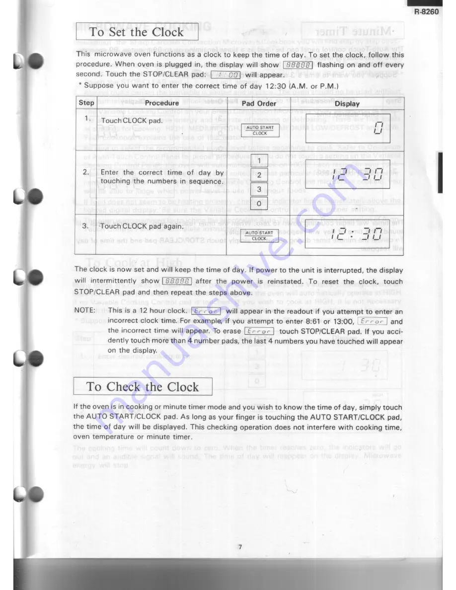 Sharp R-8260 Owner'S Manual Download Page 3