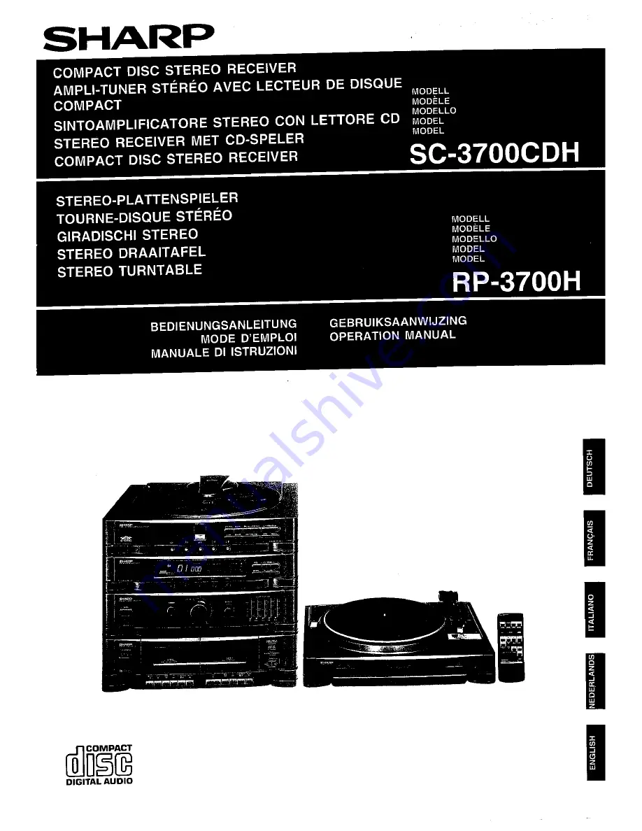 Sharp RP-3700H Operation Manual Download Page 1