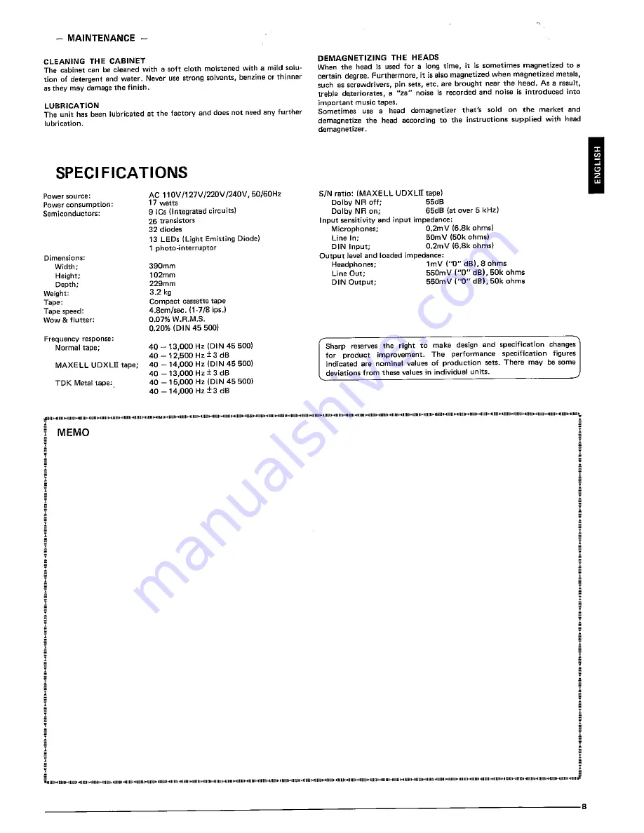 Sharp RT-200H Operation Manual Download Page 10