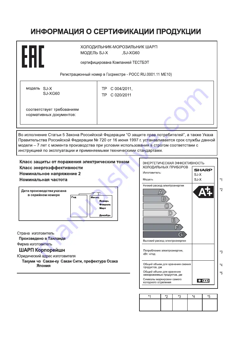 Sharp SJ-XG55PM Скачать руководство пользователя страница 2