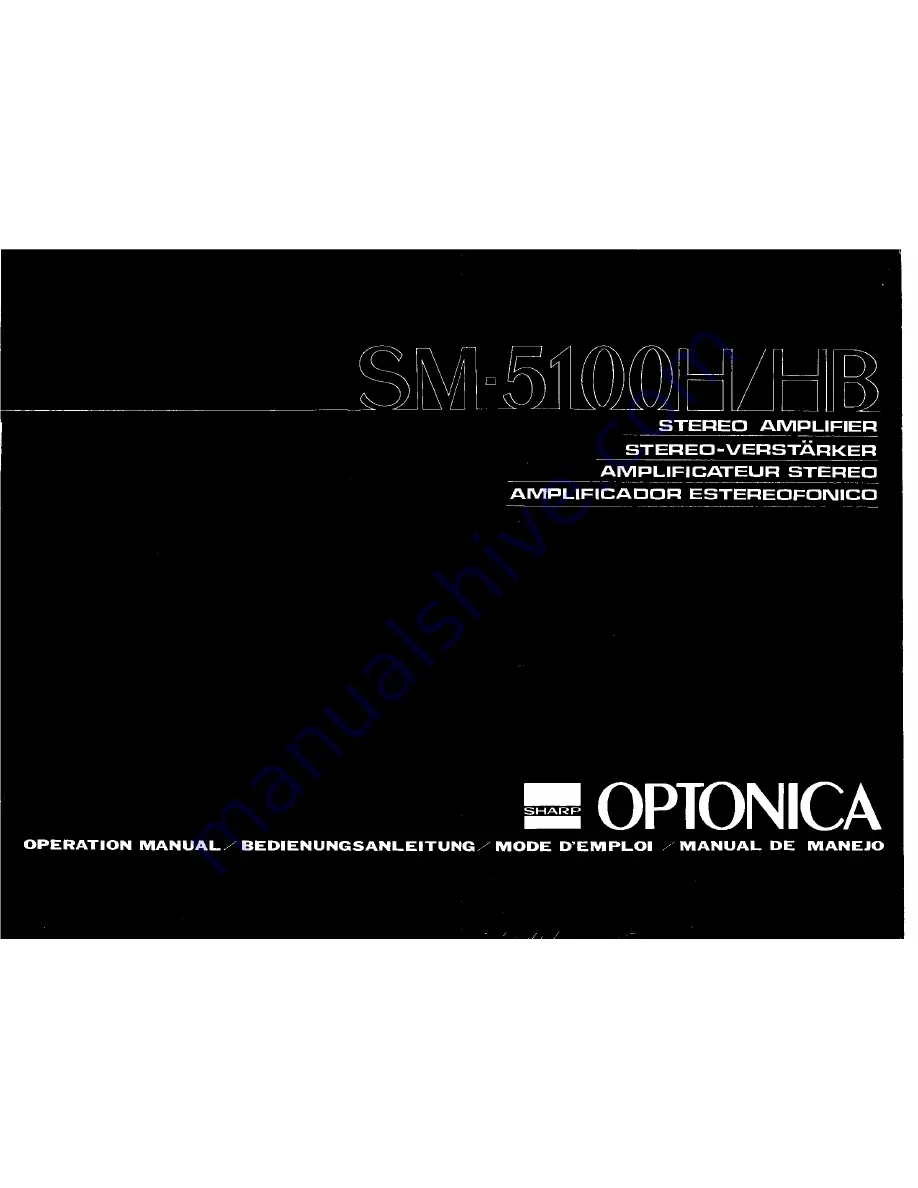 Sharp SM-5100H Operation Manual Download Page 1