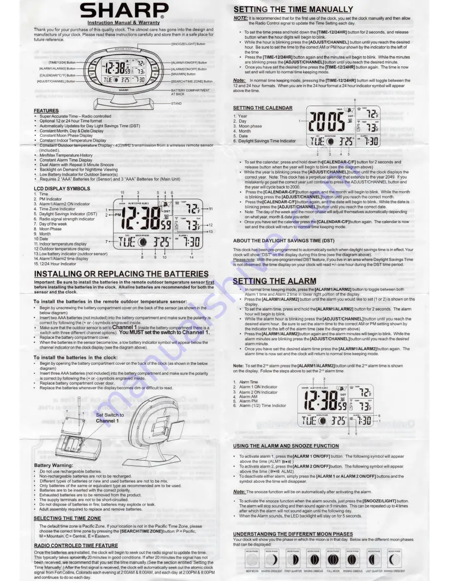 Sharp SPC315 Instruction Manual & Warranty Download Page 1