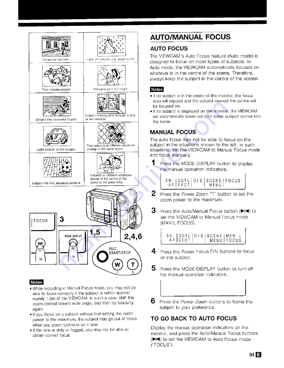 Sharp ViewCam Zoom 8 VL-E40S Operation Manual Download Page 37