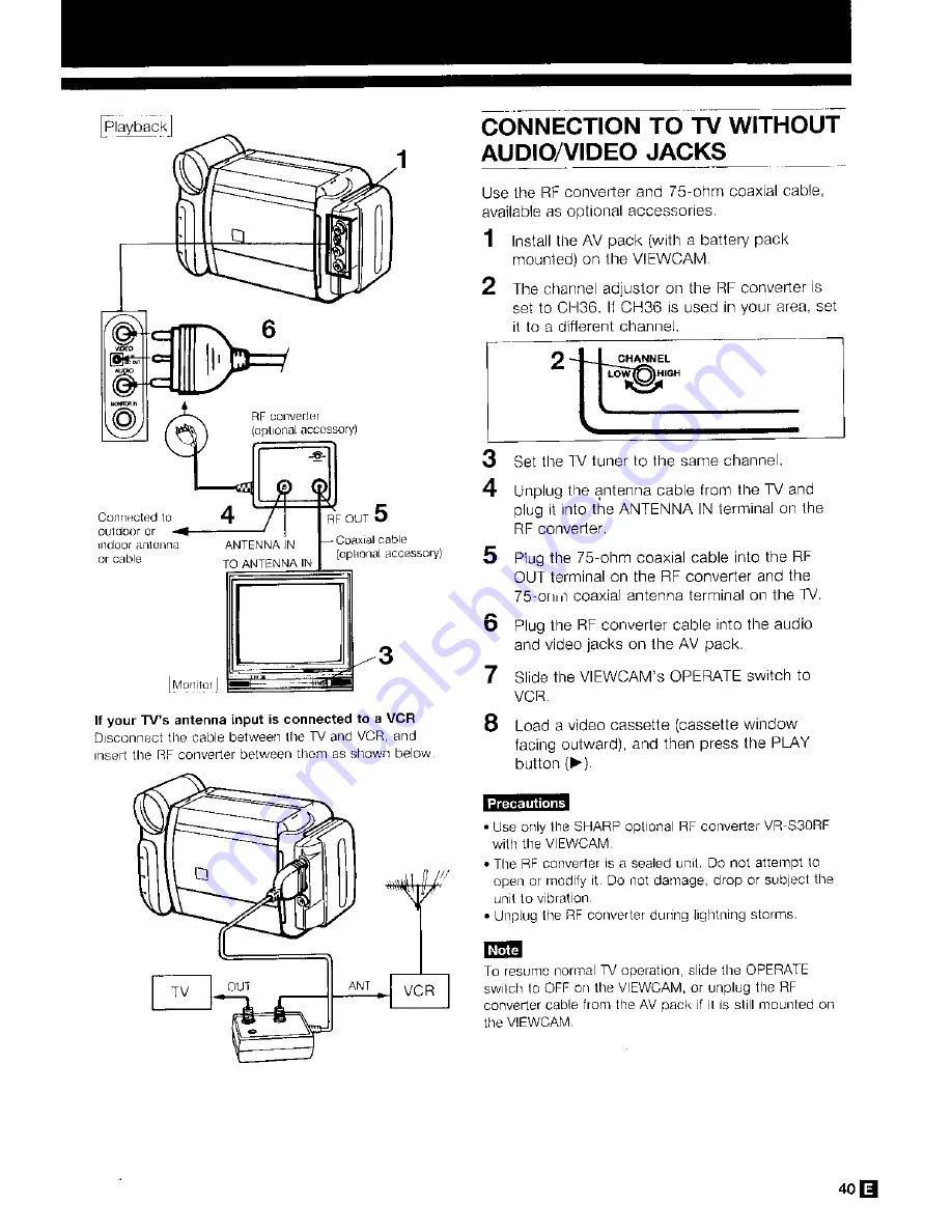 Sharp ViewCam Zoom 8 VL-E40S Скачать руководство пользователя страница 43