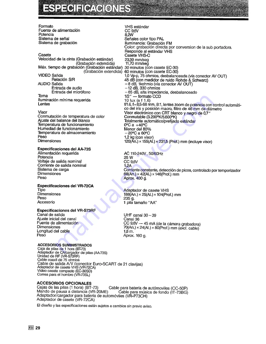 Sharp VL-C73SA Operation Manual Download Page 170