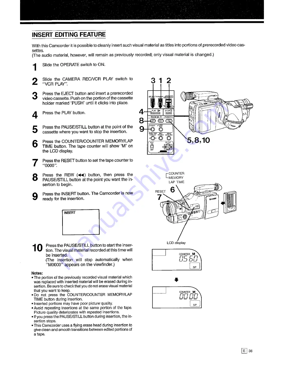 Sharp VL-C750S Operation Manual Download Page 39