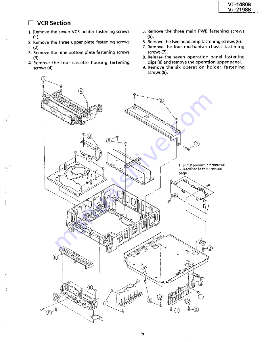 Sharp VT-1480B Service Manual Download Page 5