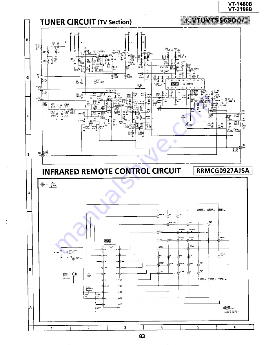 Sharp VT-1480B Service Manual Download Page 63