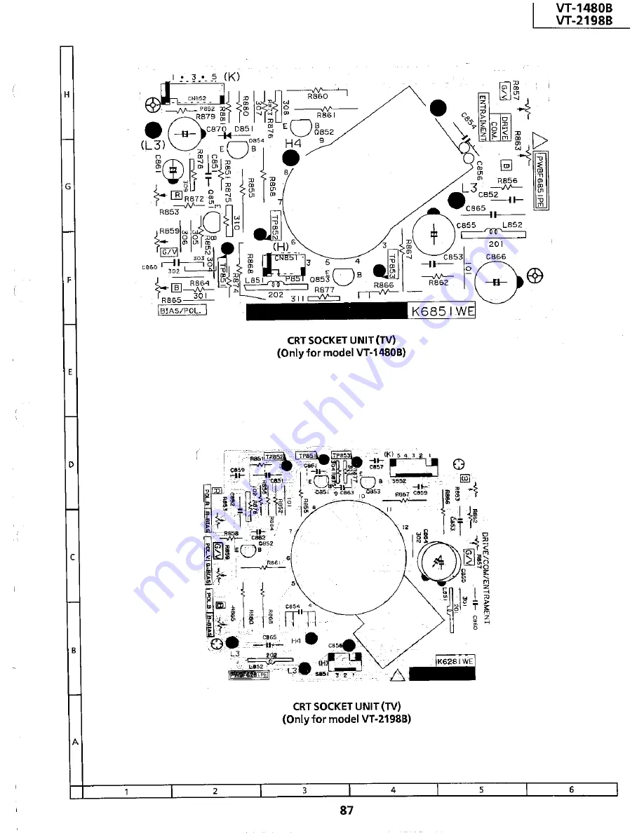 Sharp VT-1480B Service Manual Download Page 67