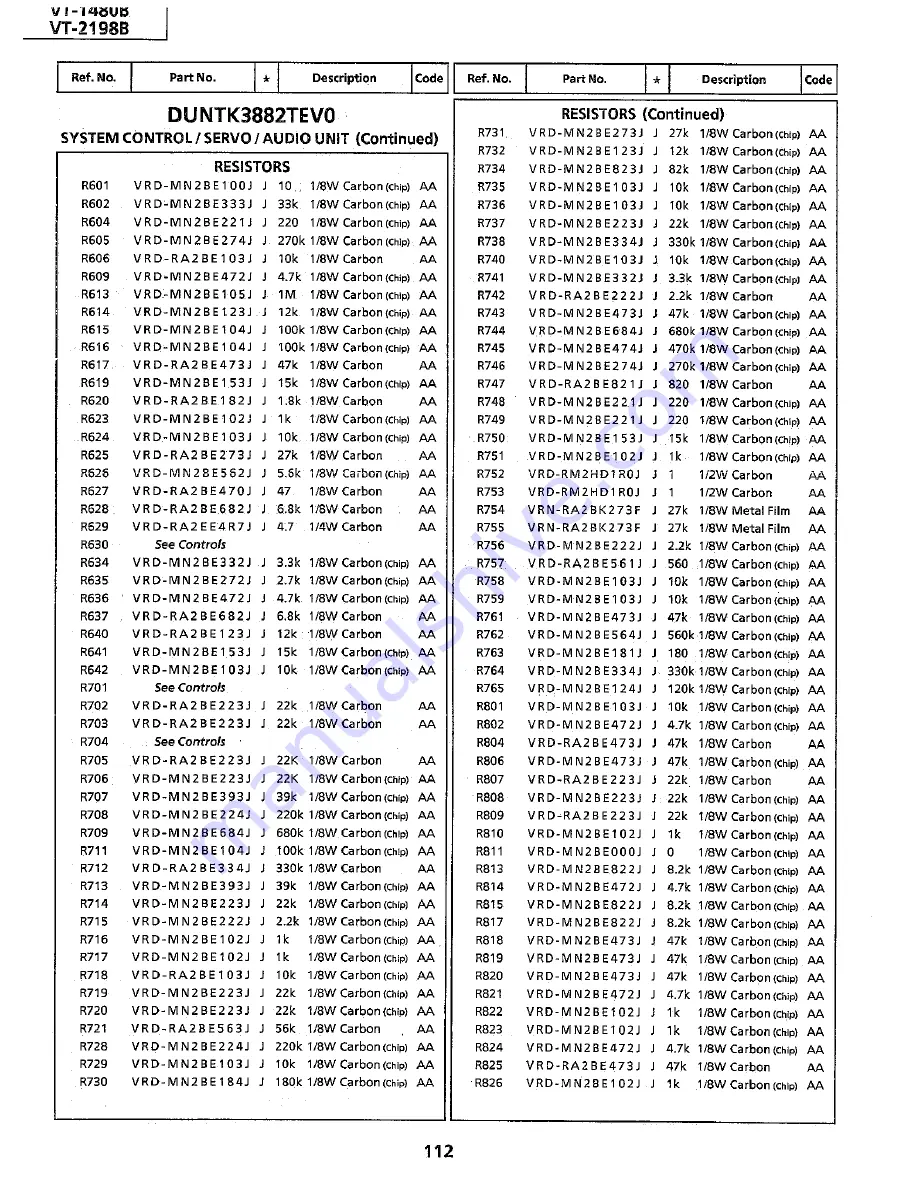 Sharp VT-1480B Service Manual Download Page 92