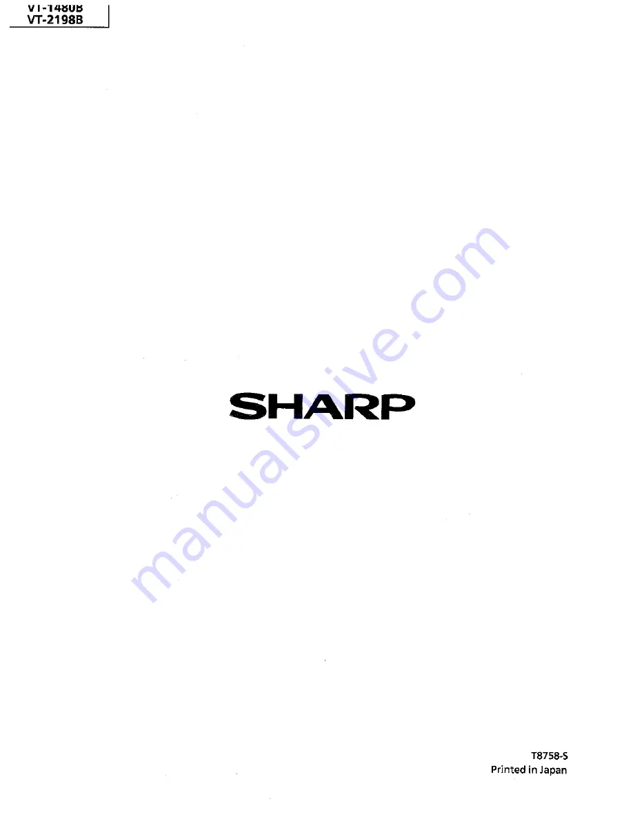 Sharp VT-1480B Service Manual Download Page 110