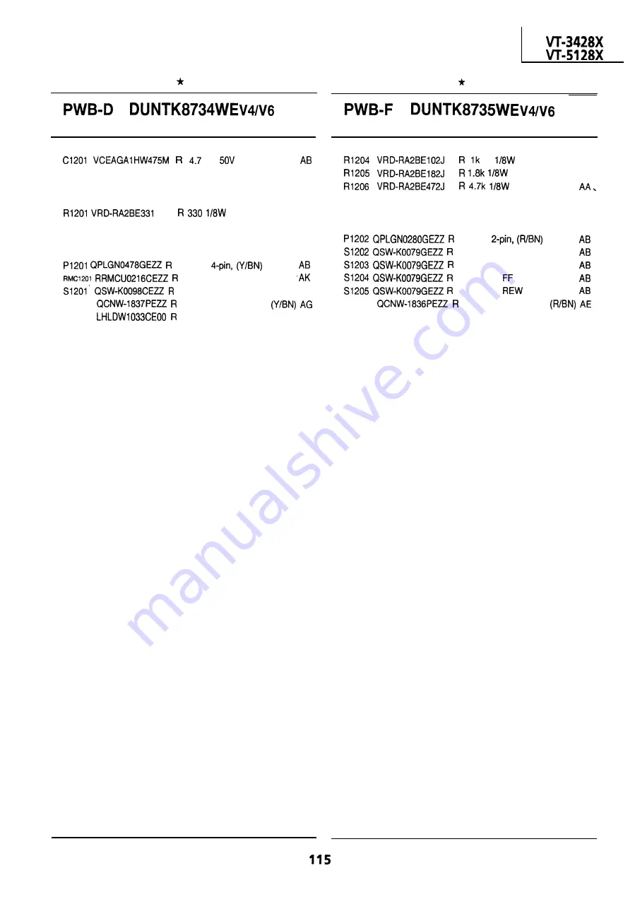 Sharp VT-3428X Service Manual Download Page 115