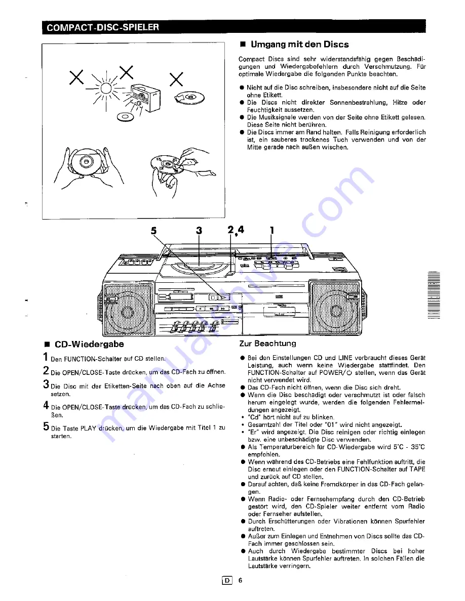 Sharp WQ-CD15H Operation Manual Download Page 9