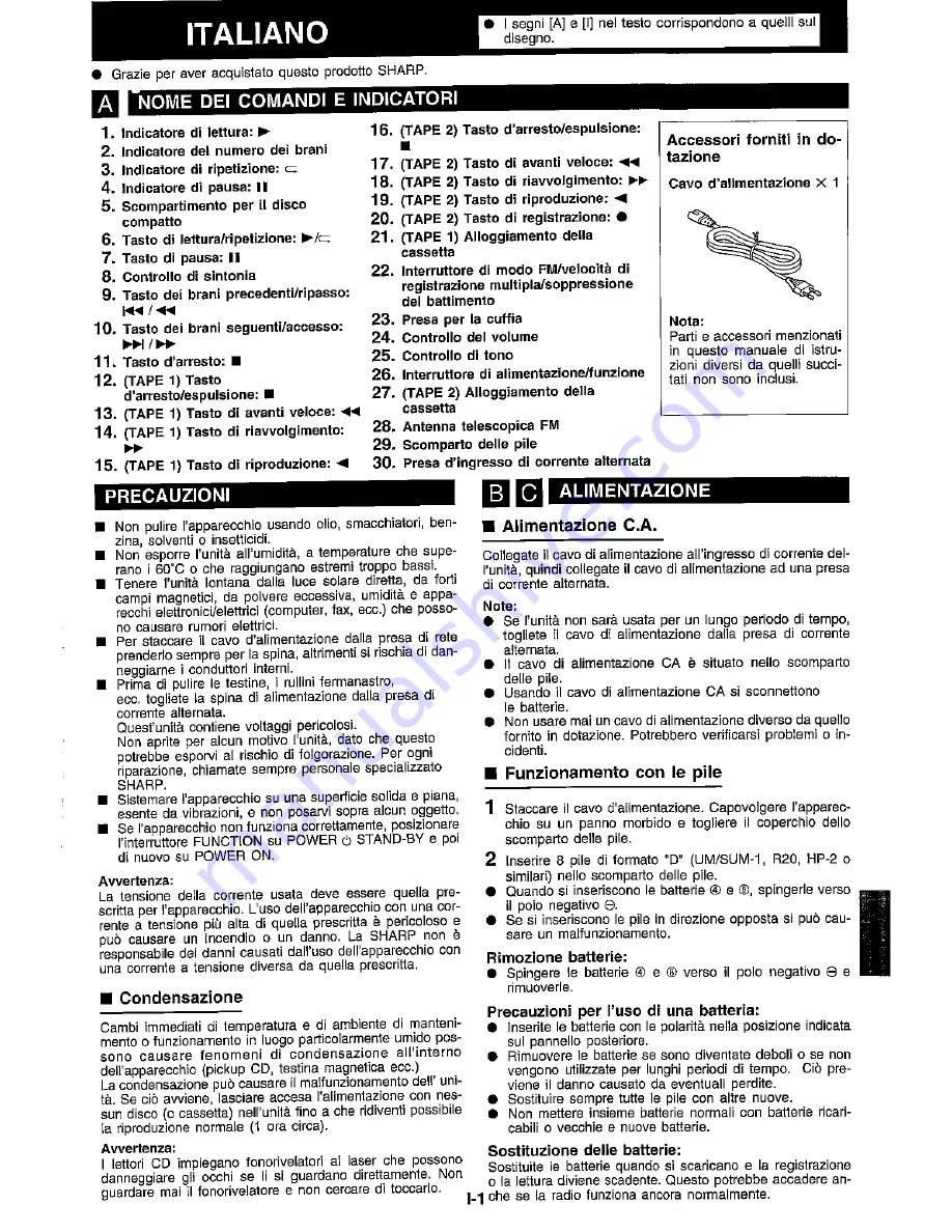 Sharp WQ-CD54H Operation Manual Download Page 13