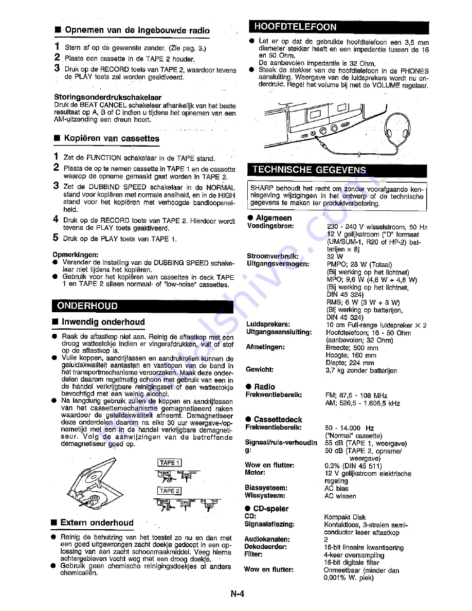 Sharp WQ-CD54H Скачать руководство пользователя страница 20