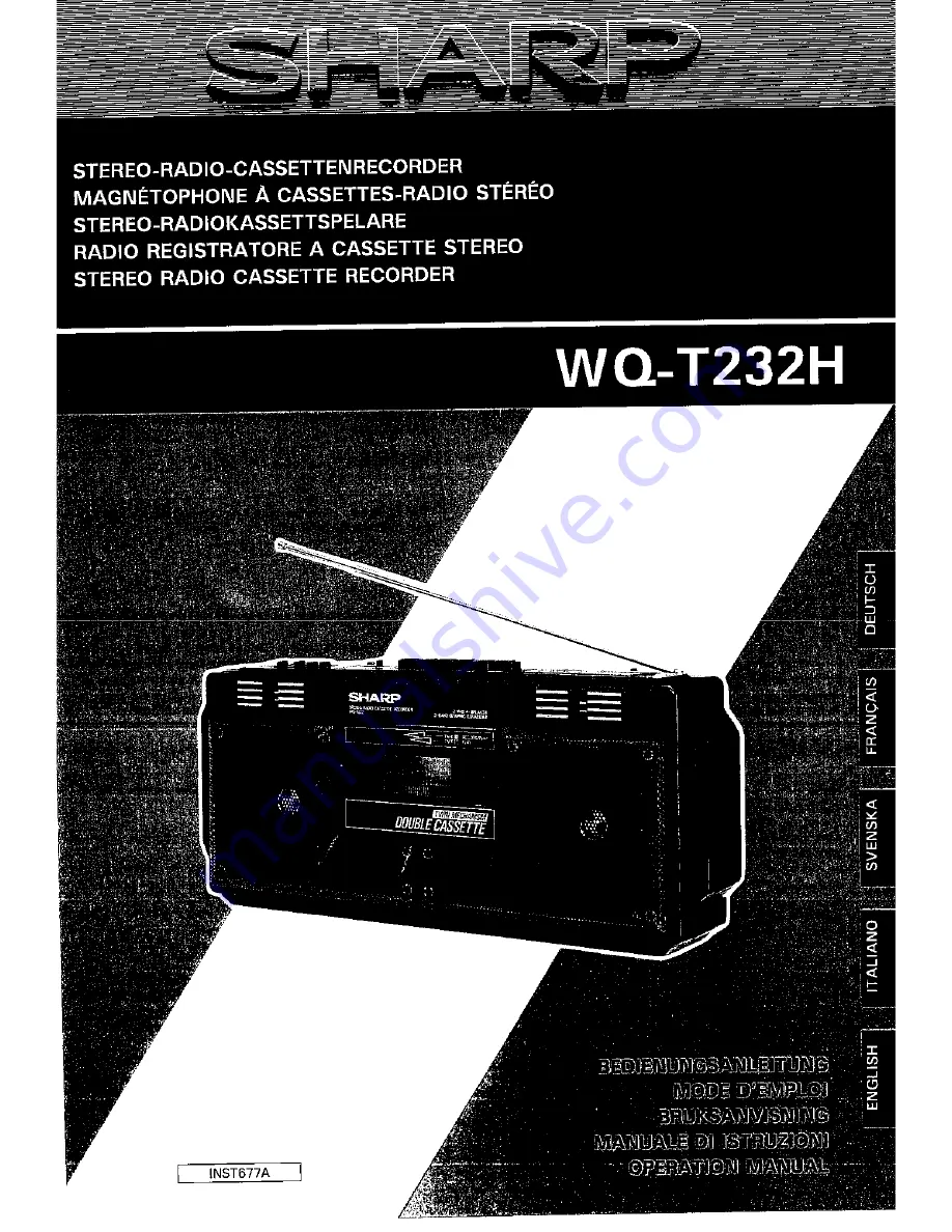 Sharp WQ-T232H Operation Manual Download Page 1