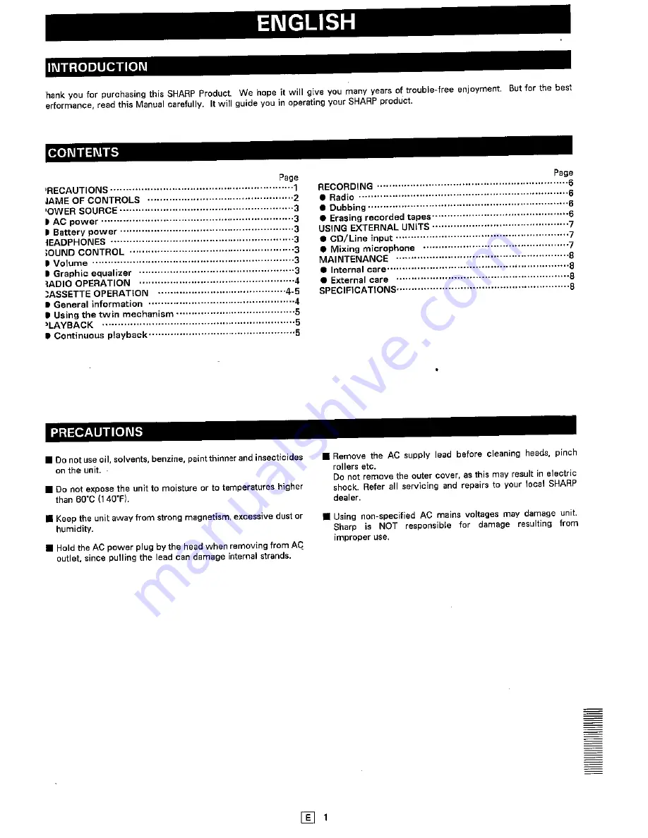 Sharp WQ-T234H Operation Manual Download Page 37