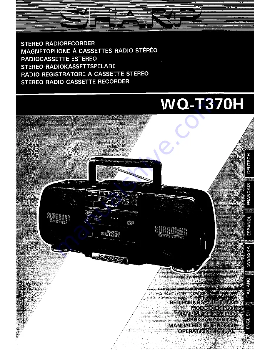 Sharp WQ-T370H Operation Manual Download Page 1