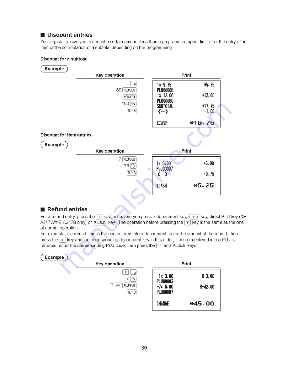 Sharp XE-A207B Full Detailed Instruction Manual Download Page 39