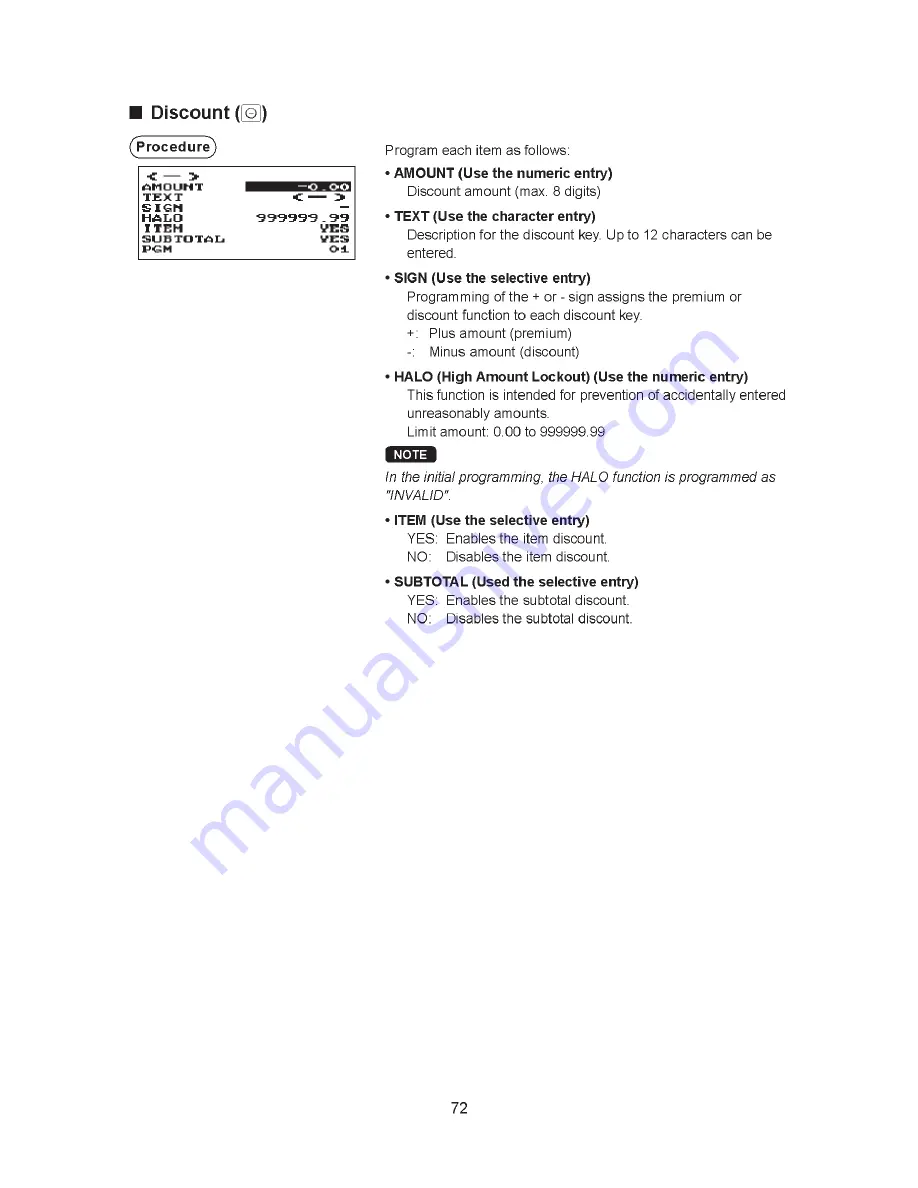 Sharp XE-A207B Full Detailed Instruction Manual Download Page 72