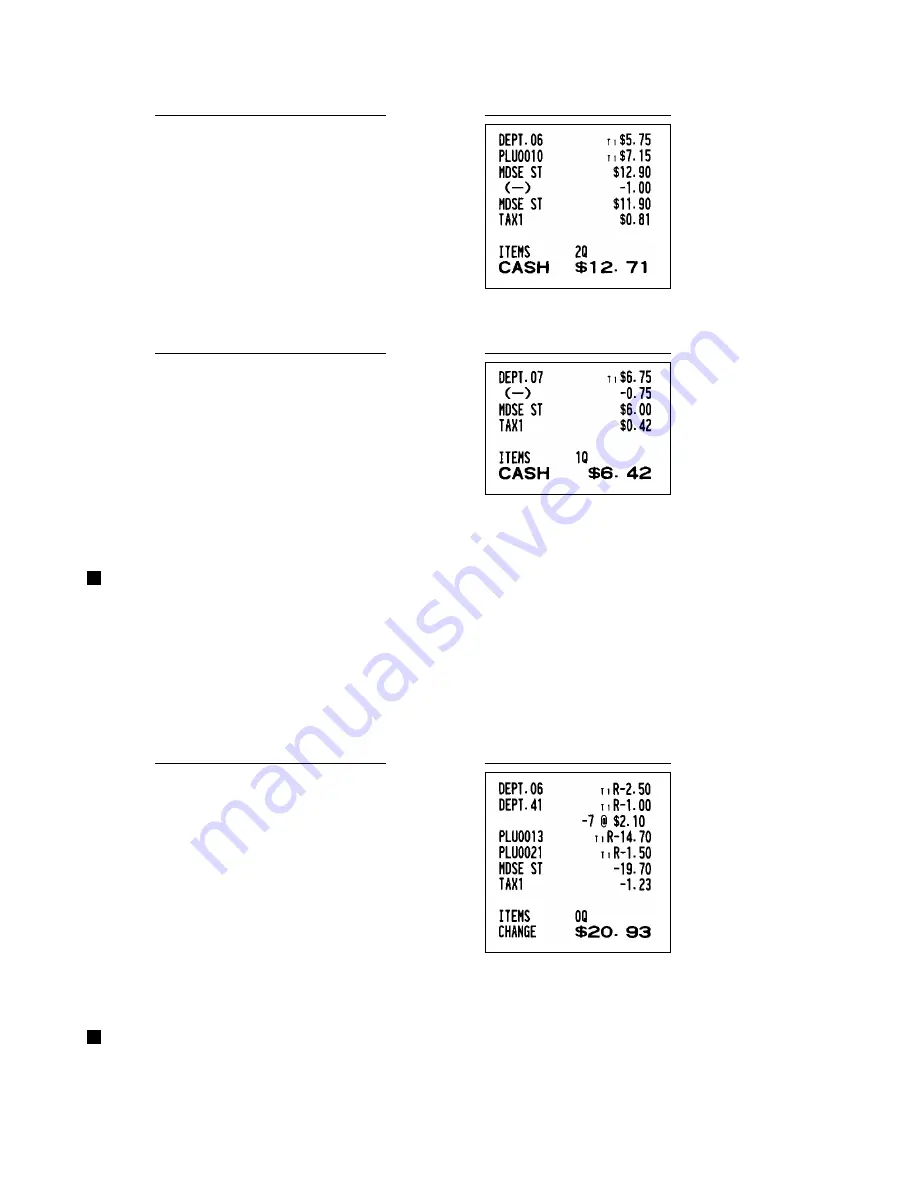 Sharp XEA401 - Cash Register W/THERMAL Printer Instruction Manual Download Page 24