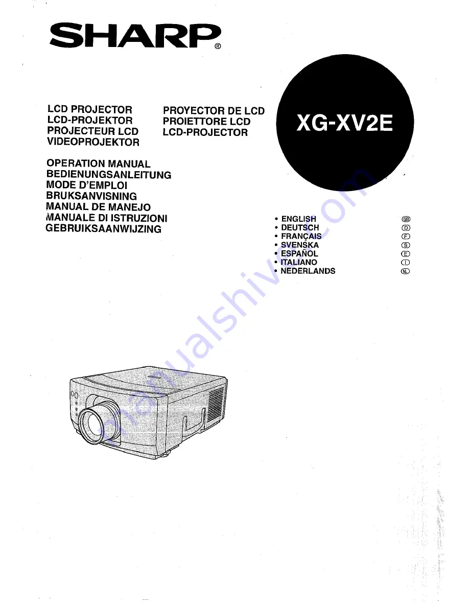 Sharp XG-XV2E Скачать руководство пользователя страница 1