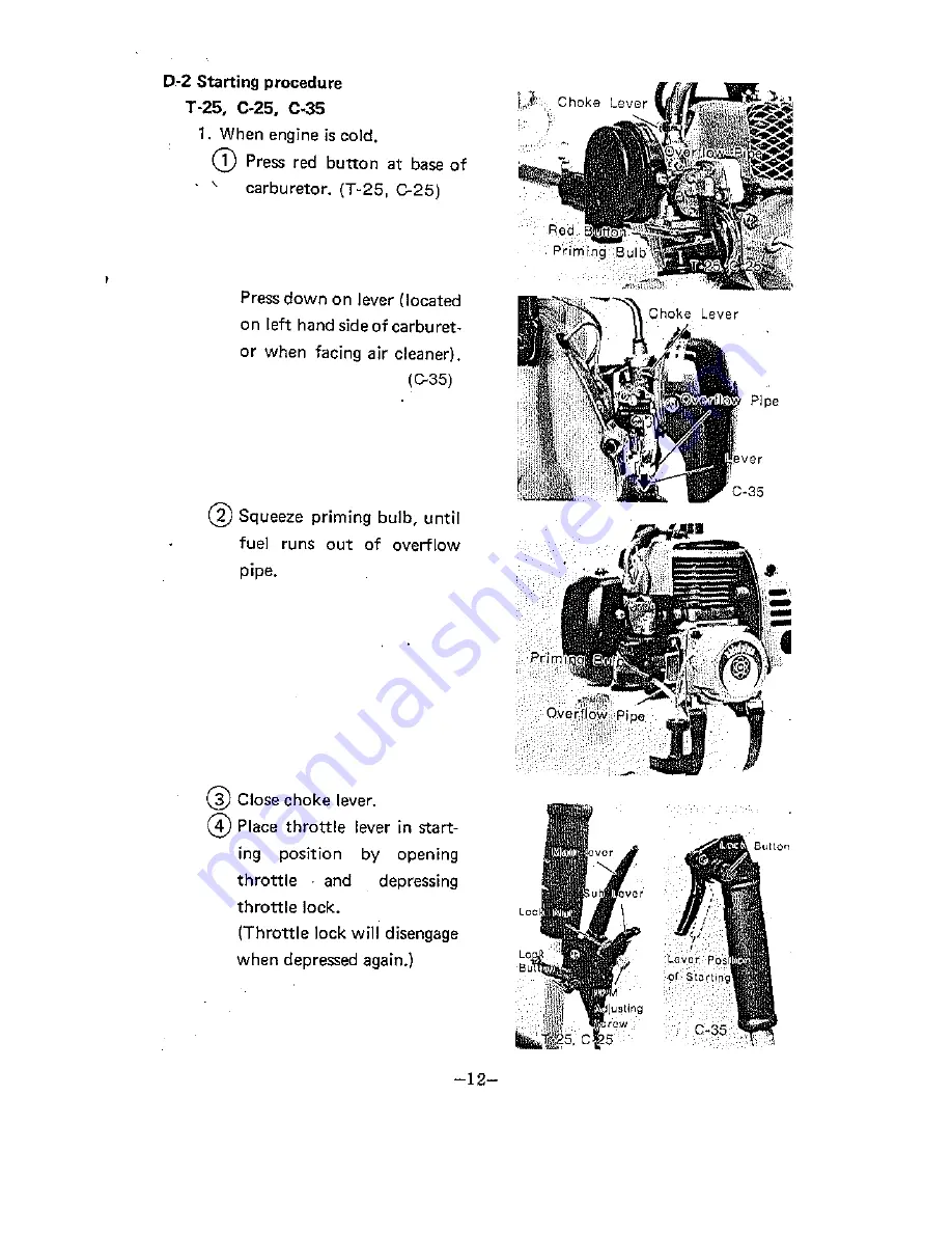 Shindaiwa C-25 Instruction Manual Download Page 13