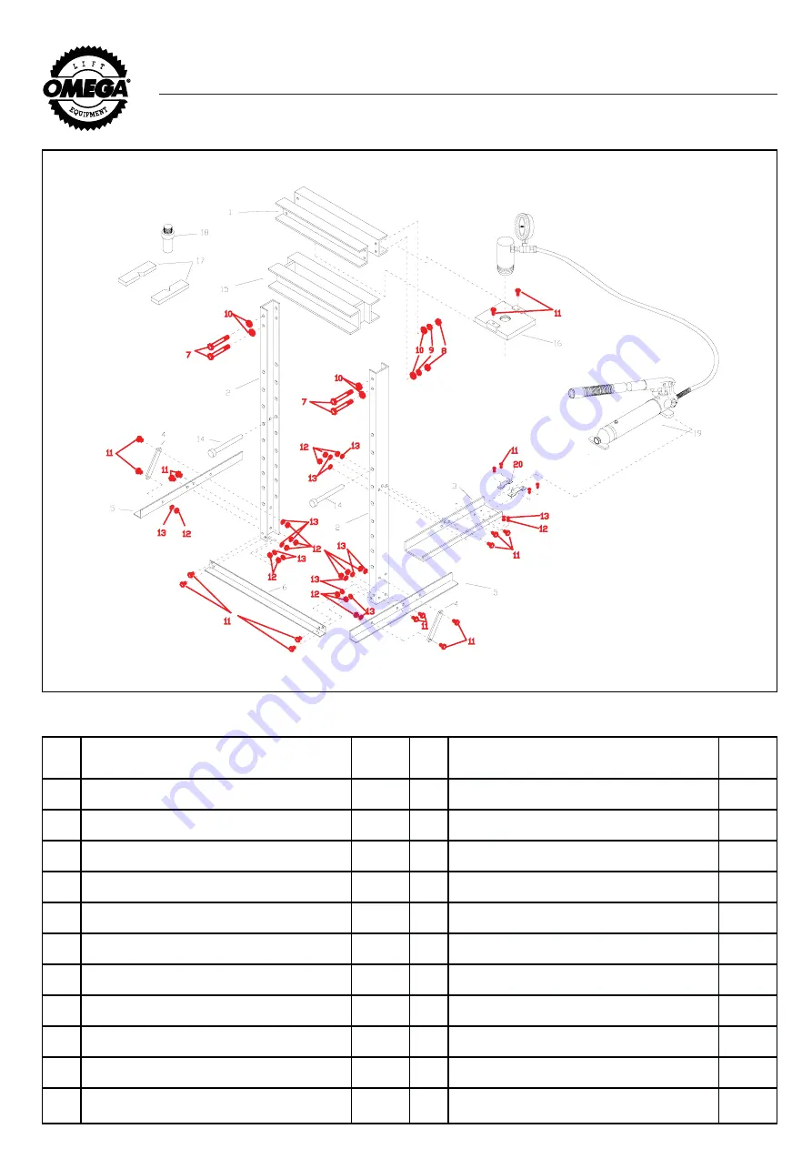 Shinn Fu Omega Lift Equipment 60123 Скачать руководство пользователя страница 9