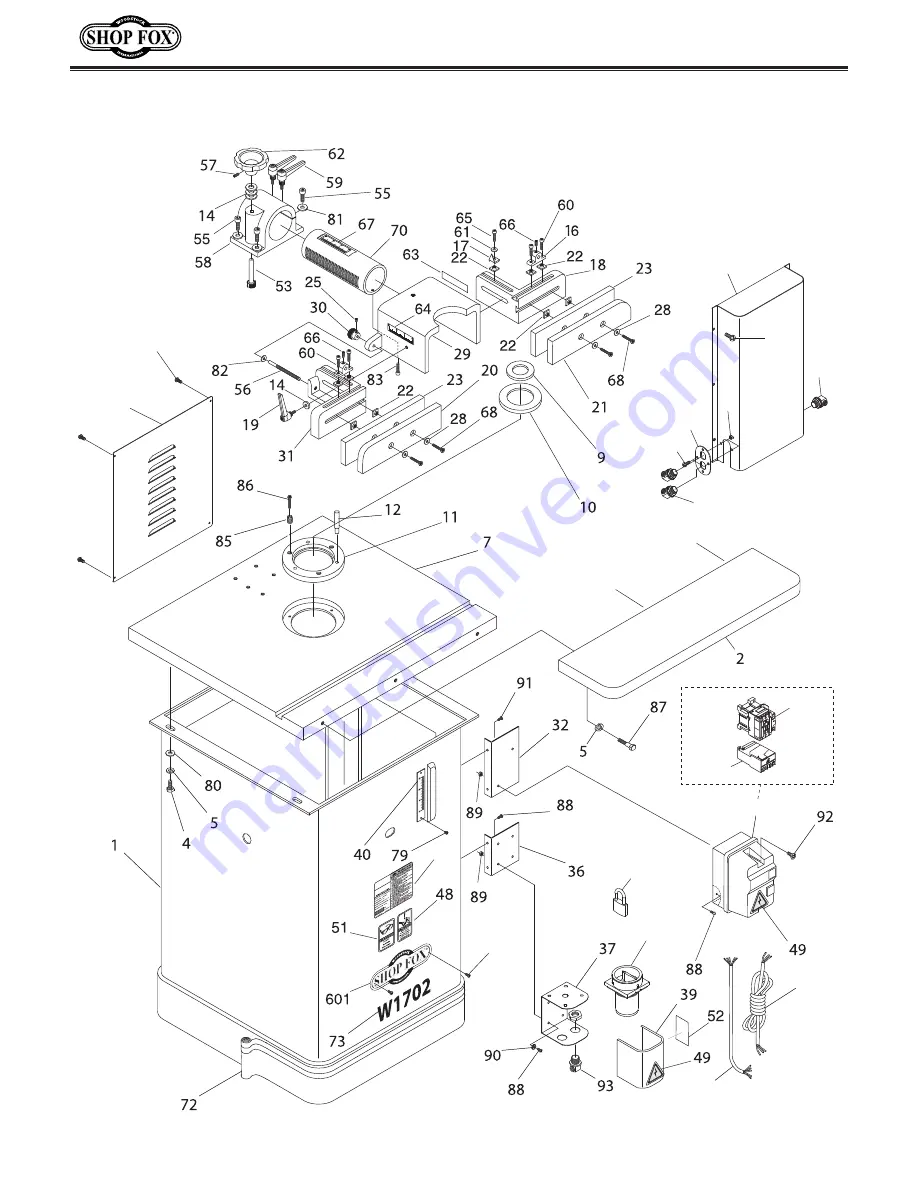 Shop fox W1702 Manual Download Page 10