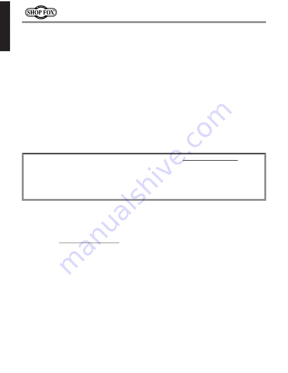 Shop fox W1702 Manual Download Page 23