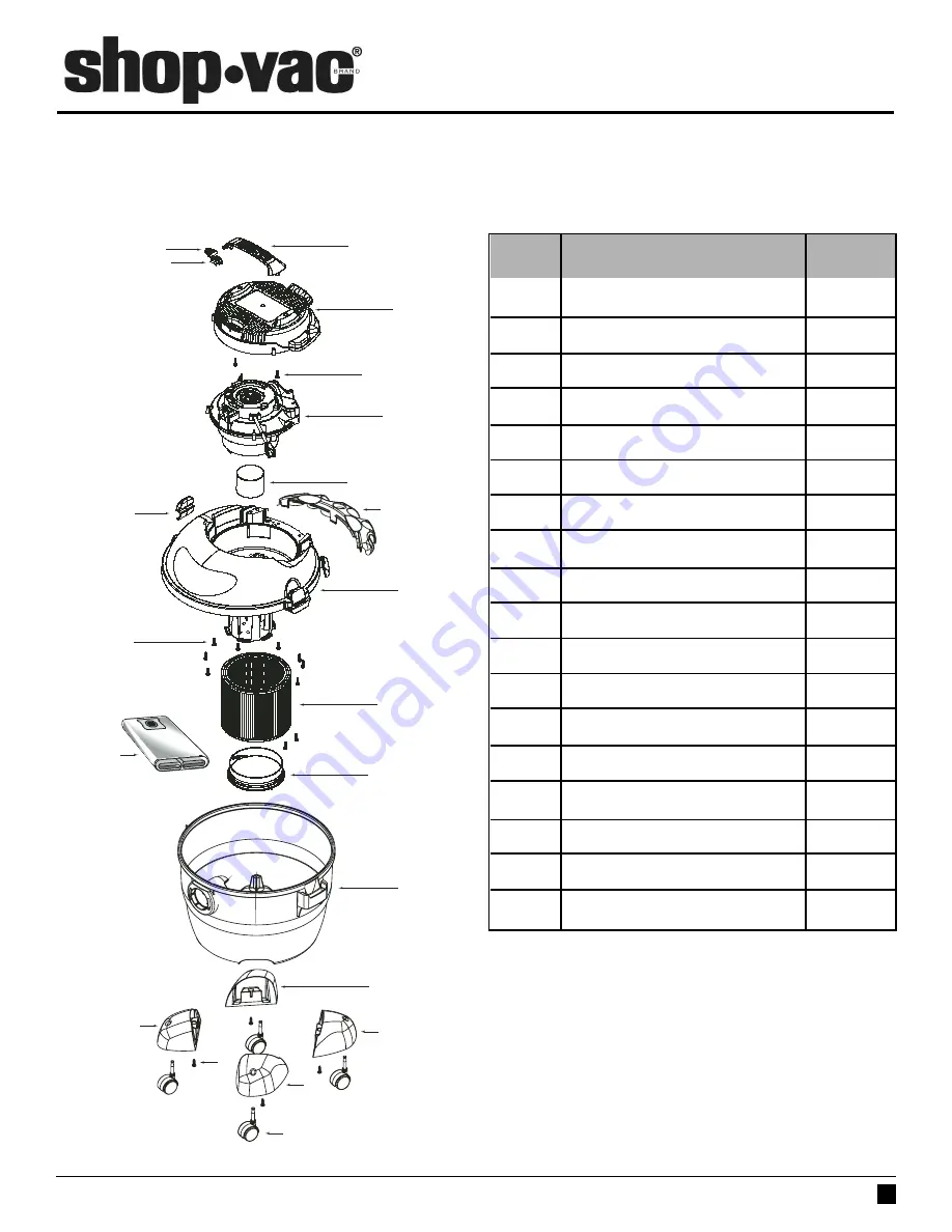 Shop-Vac 90M300 Specification Download Page 1