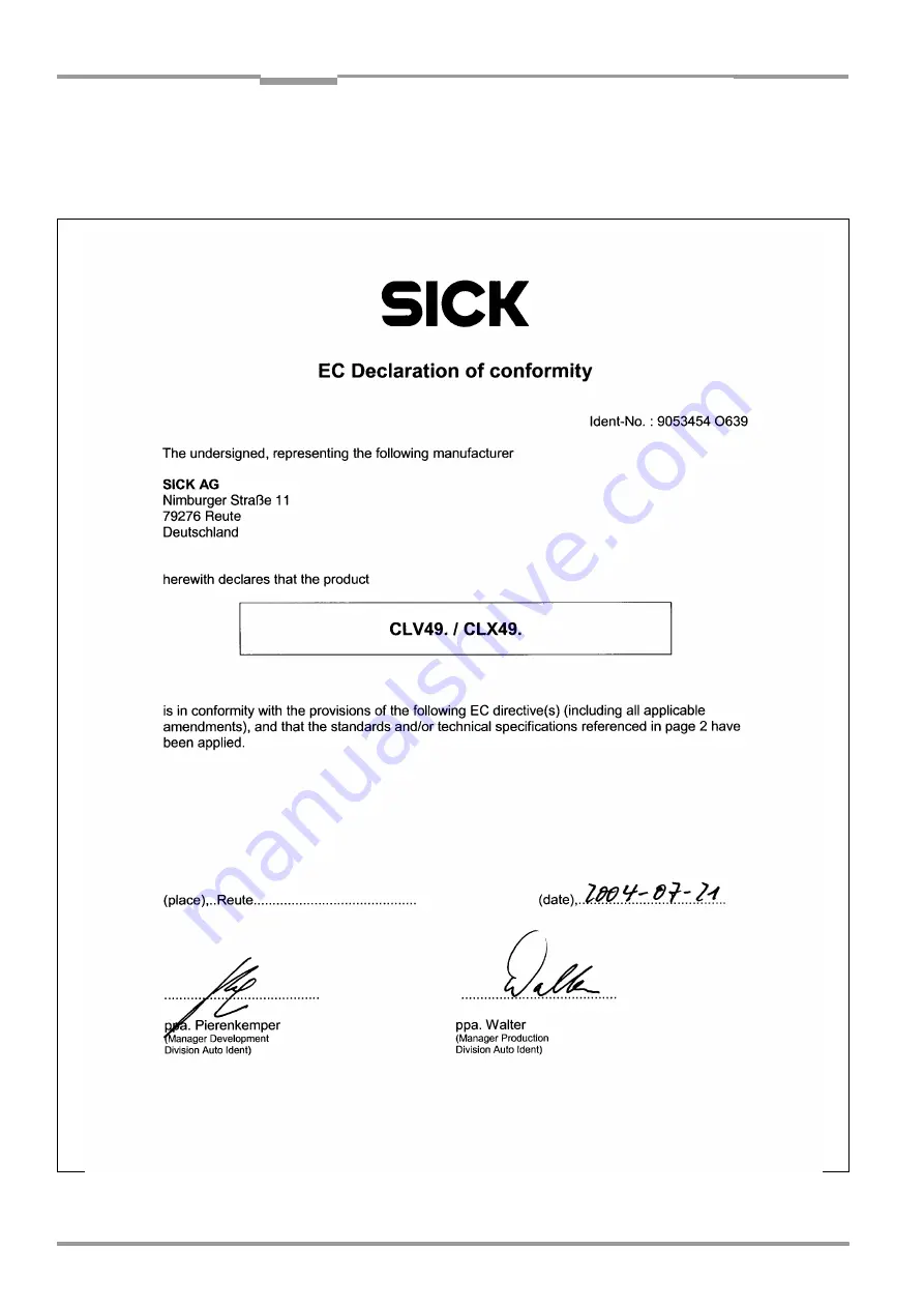 SICK CLV 490 Series Operating Instructions Manual Download Page 258