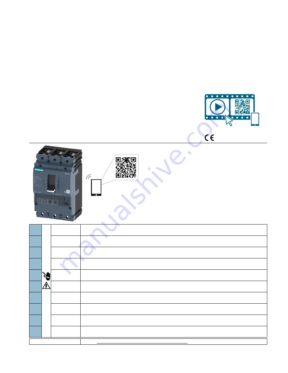 Siemens 3VA20 H Series Operating Instructions Manual Download Page 1