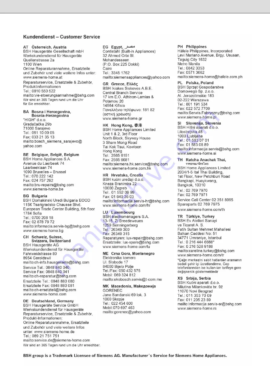 Siemens 6 720 820 351 Installation And Operating Instructions Manual Download Page 43