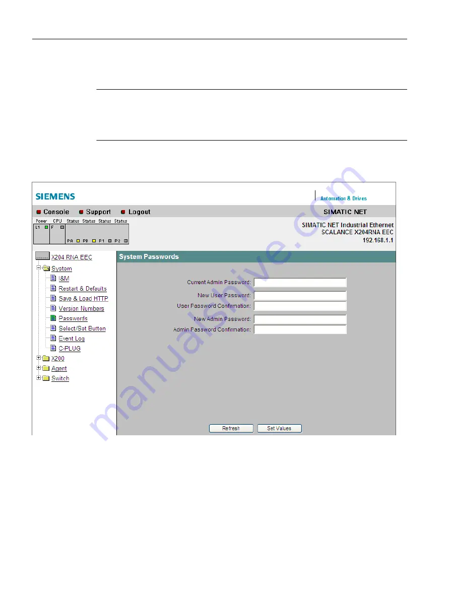 Siemens 6GK5204-0BA00-2KB2 Operating Instructions Manual Download Page 100