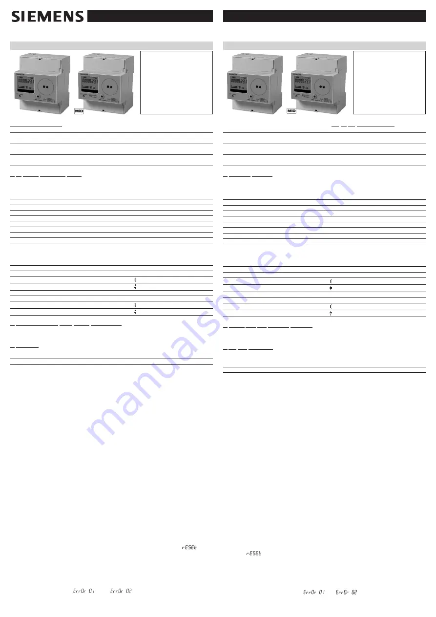 Siemens 7KT1 543 Quick Start Manual Download Page 1