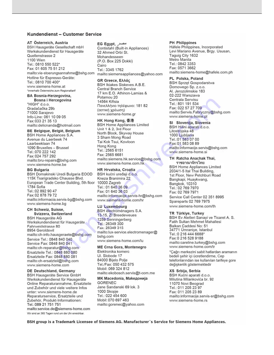 Siemens 9001155287 Installation And Operating Instructions Manual Download Page 55