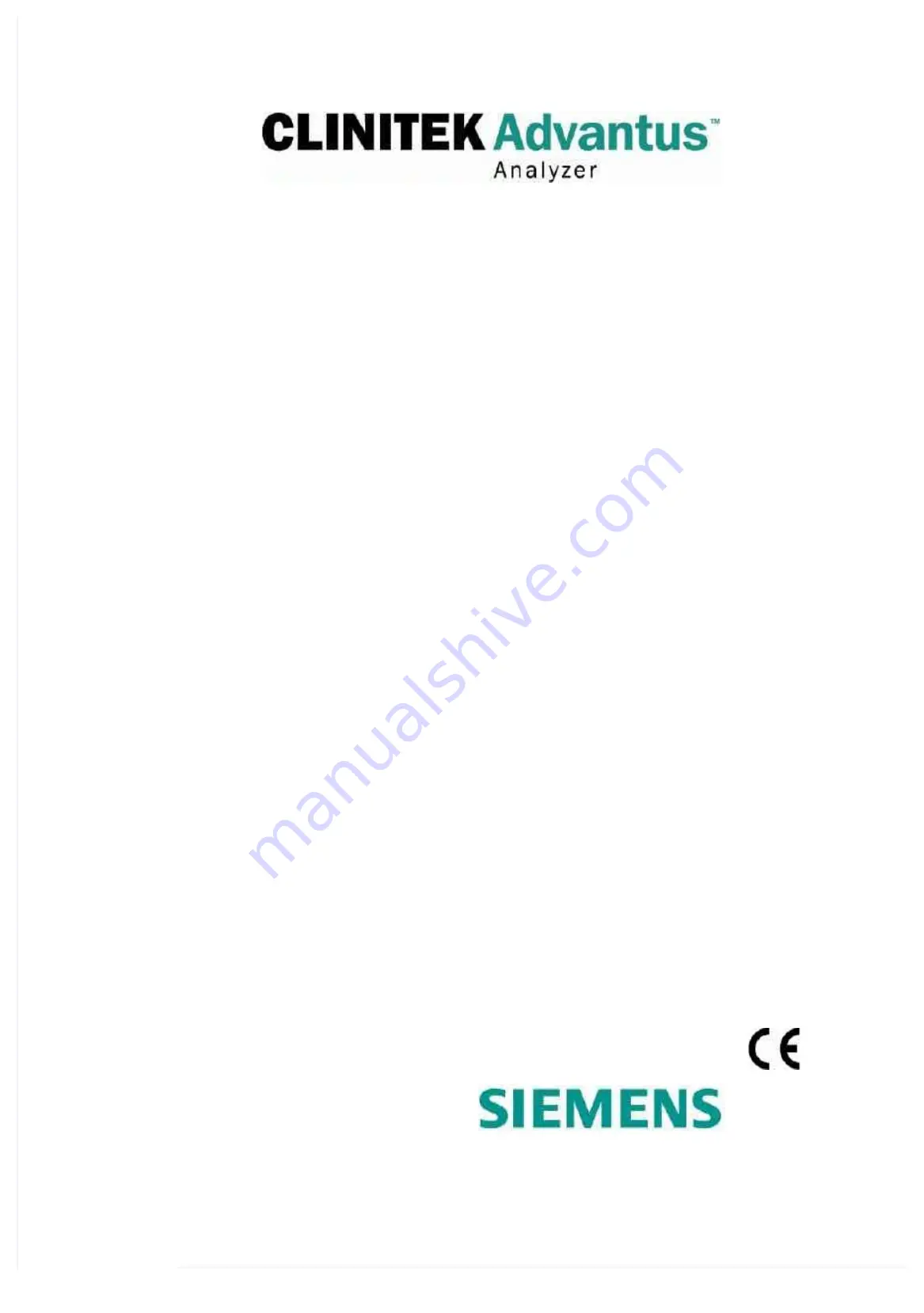 Siemens Clinitek Advantus Operator'S Manual Download Page 1