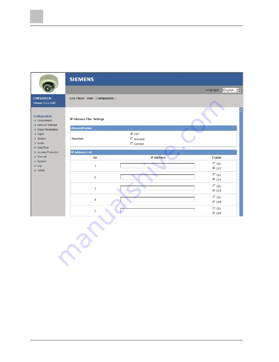 Siemens CVMS2025-IR Configuration Download Page 58