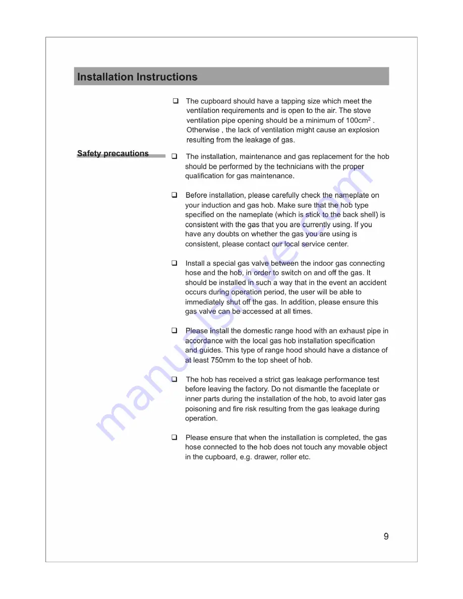 Siemens EL75263TH Installation And Operation Instruction Manual Download Page 9