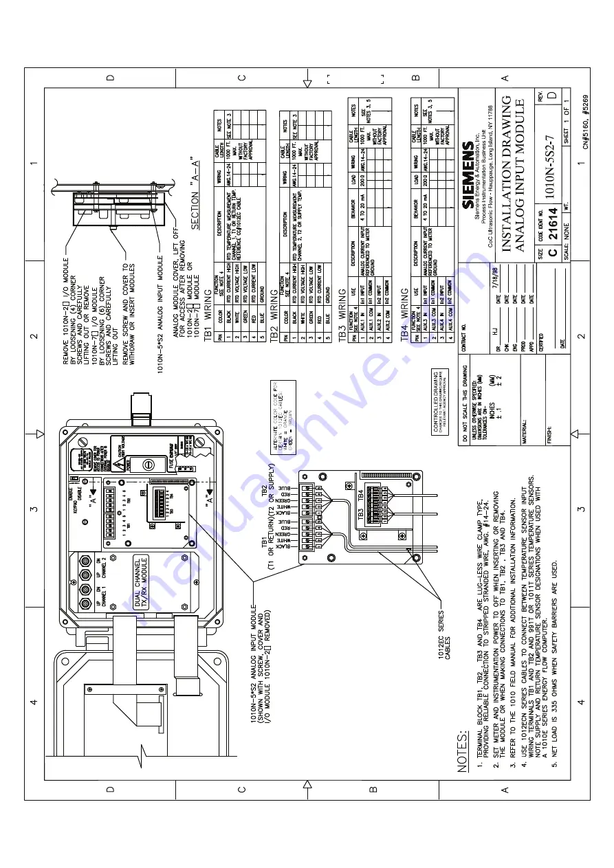 Siemens FUG1010 IP65 NEMA 4X Operating Instructions Manual Download Page 201