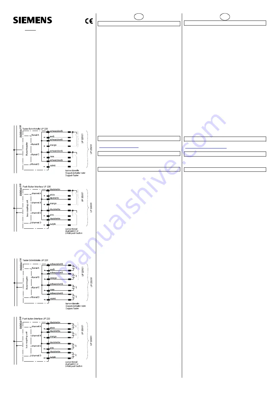 Siemens GAMMA instabus 5WG1 220-2AB21 Operating And Mounting Instructions Download Page 1